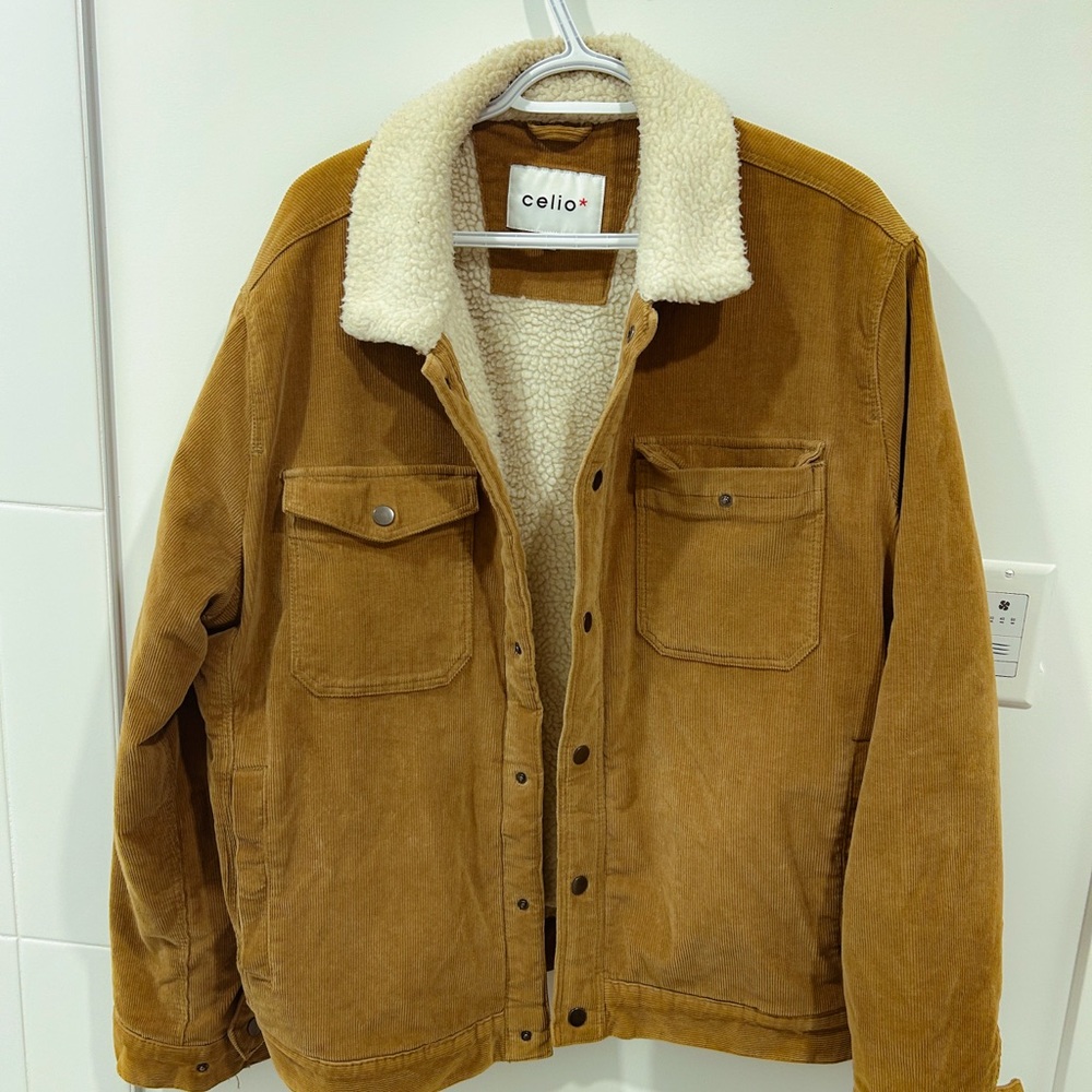 Men's Corduroy Jacket with Sherpa Collar